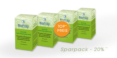 Sparpack -20%: Vitamin B-Komplex aus Buchweizenkeimlingen, 4 x 90 Kapseln.