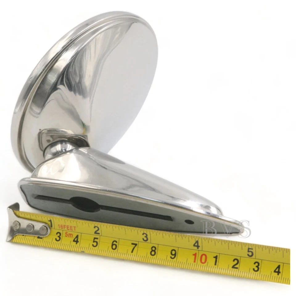 STAINLESS PAIR MIRROR SPORTY STYLE MG TRIUMP AUSTIN MINI MORRIS MGB MGA FORD VW Foto 3 de 4