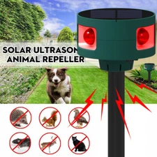 Solar Motion Sensor Alarm Detector 6x129db Strobe Light Ultrasonic Solar Siren