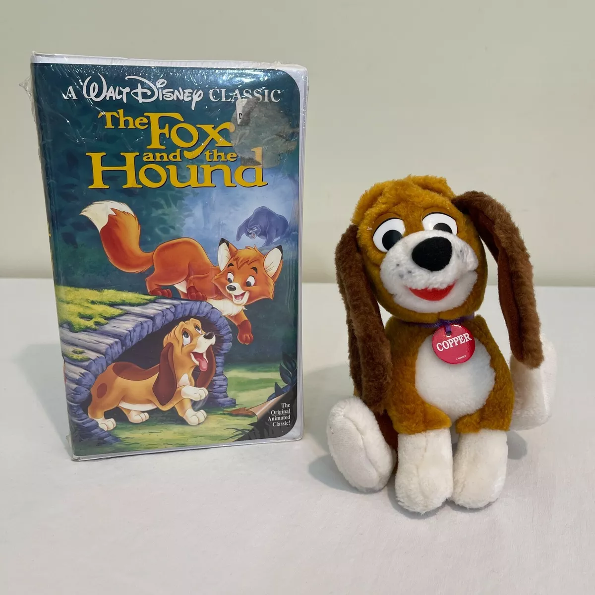 Disney The Fox and The Hound Copper Plush RARE Sealed Classic VHS
