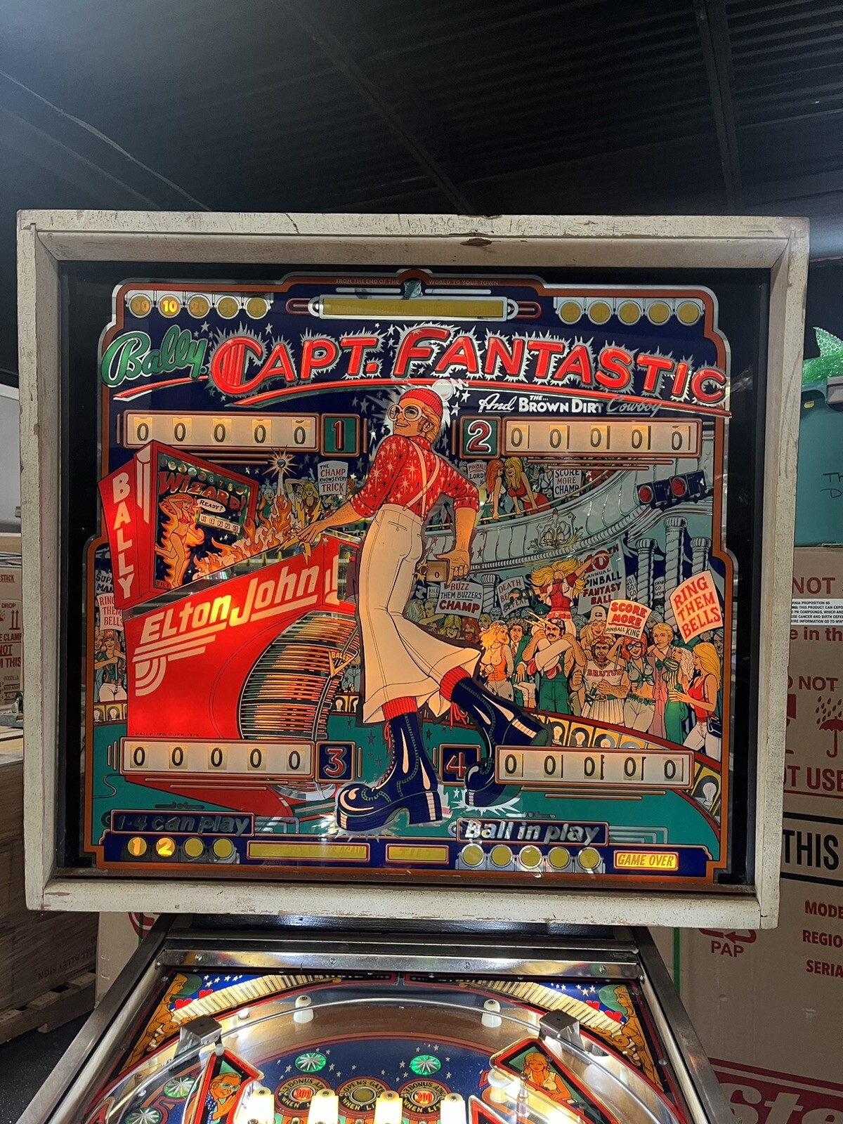 1976 CAPTAIN FANTASTIC AND THE BROWN DIRT COWBOY PINBALL MACHINE PROF