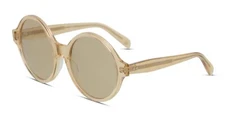 NEW CELINE CL 40051I 39E CLEAR BEIGE ROUND AUTHENTIC SUNGLASSES 58-21