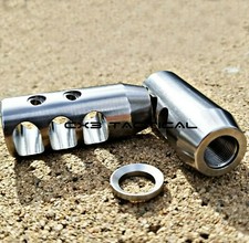 .17 HMR Stainless Steel Muzzle Brake SS Compensator 1/2-28 TPI With Crush Washer