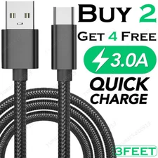 USB A to USB C Cable Type C Data Transfer 15W 3A Fast Charging Charger 3.28FEET