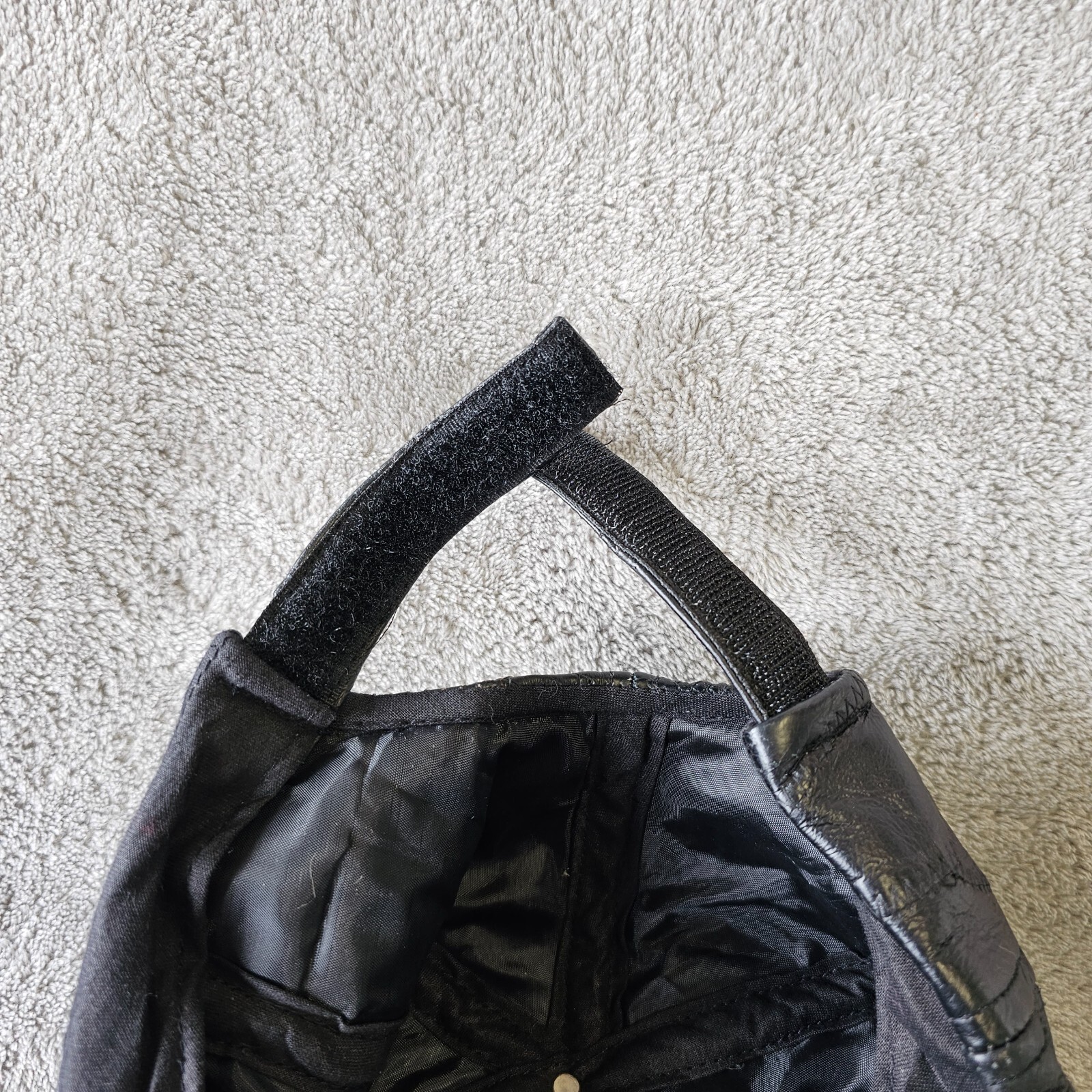 Leather hat patriotic patchwork embordered Black … - image 9