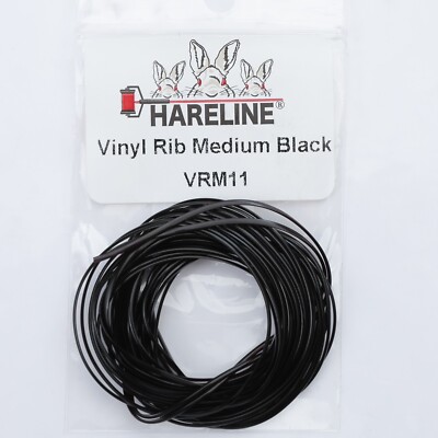 Hareline Vinyl Rib Medium - Black