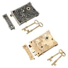 Rim Lock Victorian Floral Iron Brass Security Interior Exterior Shed Door Latch