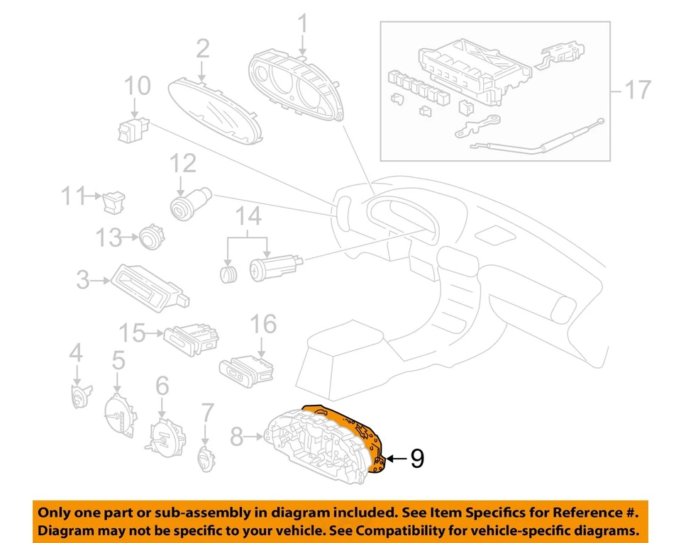 Medidor de velocímetro usado se adapta a: 1996 Acura Integra cluster LS AT grado A Foto 2 de 4
