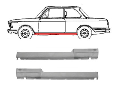 Für BMW 2er E6/E10 1966- 1975 2 Tur Voll Schweller Reparaturblech Satz/ L+R