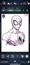 Topps Marvel Collect Digital Original Watercolor Black & White Spider-Man Insert