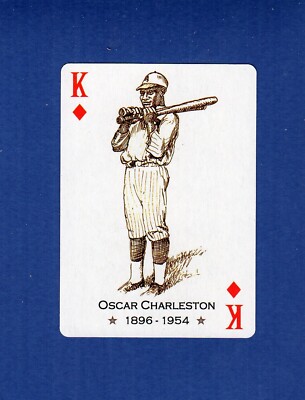 oscar charleston rare card sale OSCAR CHARLESTON, 1896-1954 ~ Negro Baseball Leagues playing card:  king/diamonds