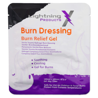 Lightning X Cooling Burn Relief Gel 4'' x 4'' Burn Dressing Sterile Trauma Hydroge