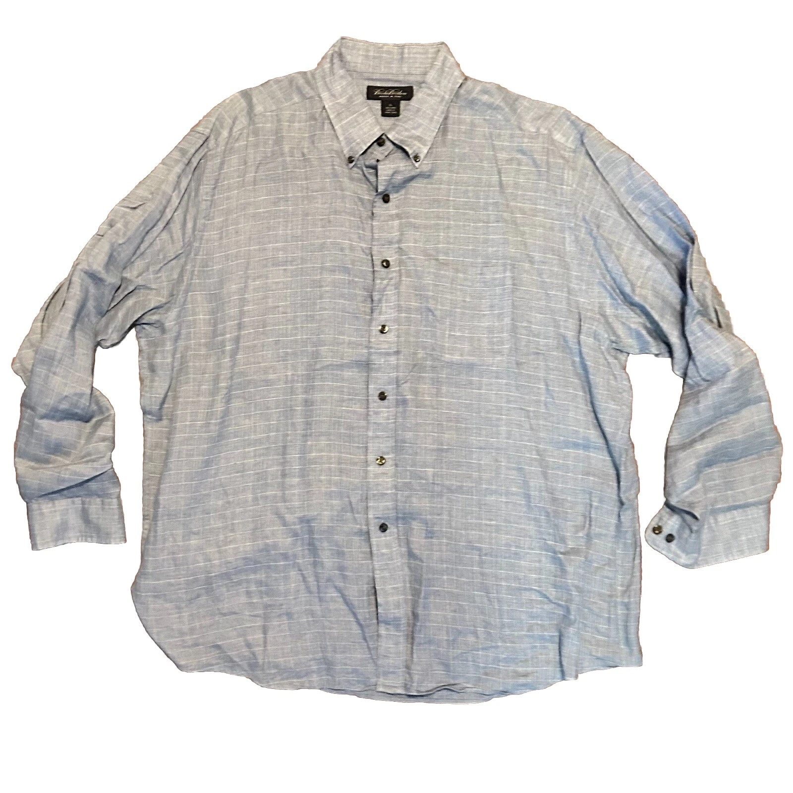 Brooks Brothers Mens 100% Linen Button Down Shirt, Woven In Italy, Size XL
