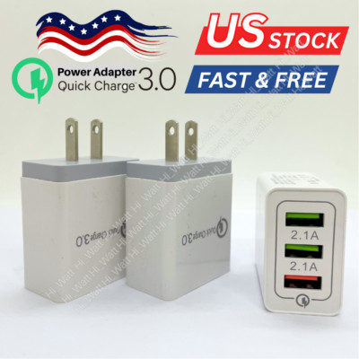 QC 3.0 Quick Charge Wall Charger USB Adapter 3 Port For iPhone iPad Samsung LG