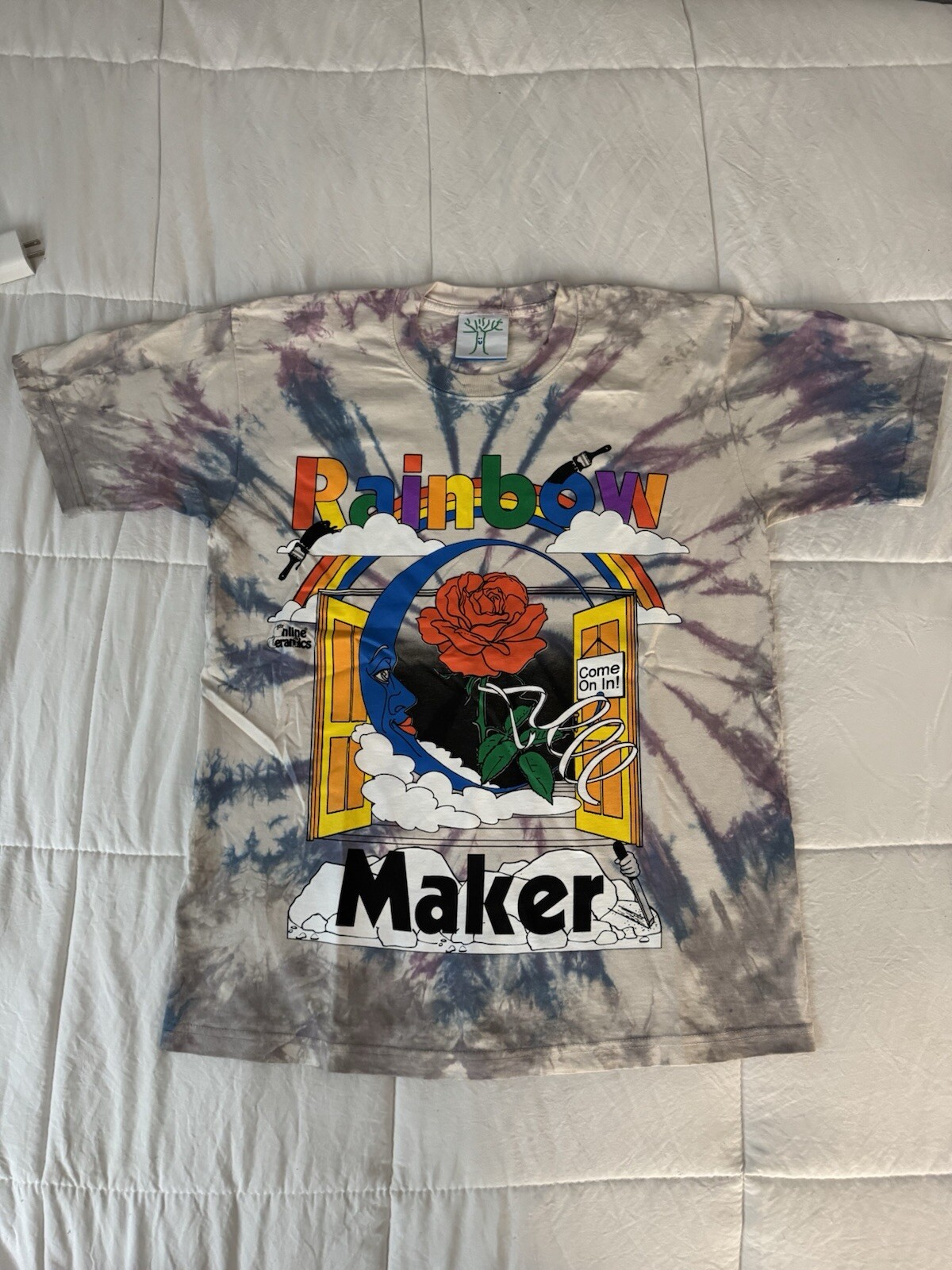 Online Ceramics Mens Rainbow Maker Tie Dye T-Shirt Medium Size-image