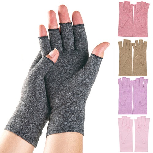 Compression Gloves Anti Arthritis Fingerless Pain Relief Joint Support With Grip - Picture 1 of 19