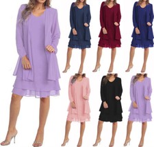 Plus Size Women Chiffon Mother Of The Bride Dress Prom Evening Formal Wedding