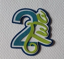 Birthday Age Title Number Two. Scrapbook, Card Making Paper Piecing