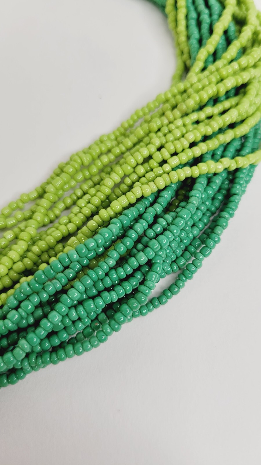 Continuous Statement Multi Strand Beaded Green Ne… - image 10