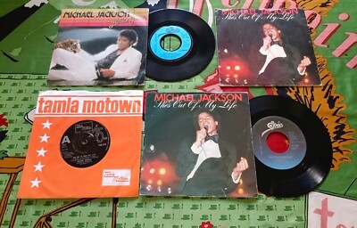 Michael Jackson 3x7'' Billy Jean, Shes Out Of My Life One Day In VG-/VG+ Jacksons