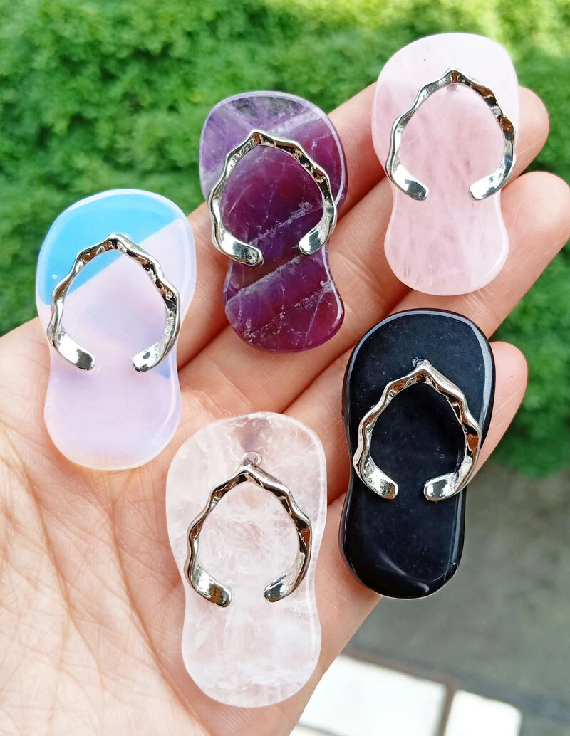 NEW BALANCE 10 pezzi ciondoli infradito quarzo roccia varie pietre chakra reiki amuleto guarigione