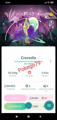 Pokemon Shiny Shadow Cresselia With Special Background - Tr.a.d.e 20k or P.T.C