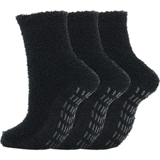 Fuzzy Slipper Socks: Non Slip, Warm, Cozy, Thick, Plush