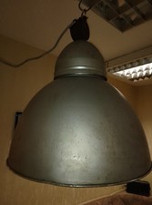 Antyczna duża przemysłowa lampa wisząca 52 cm z aluminium z lat 50/60