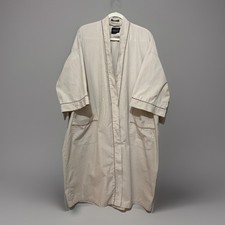 After Hours By Diplomat Robe Men's OS Tan Pinstripe Belt Pockets Vintage Lounge