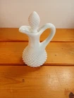 Vintage Westmoreland Milk Glass English Hobnail Cruet with Stopper