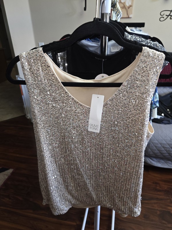Womens Gold Blingy Large Tank Top