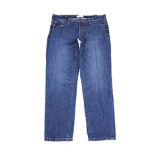 Ann Taylor Loft Jean Sz 10 34x28.5 Blue Distressed Mid Rise Straight Cotton