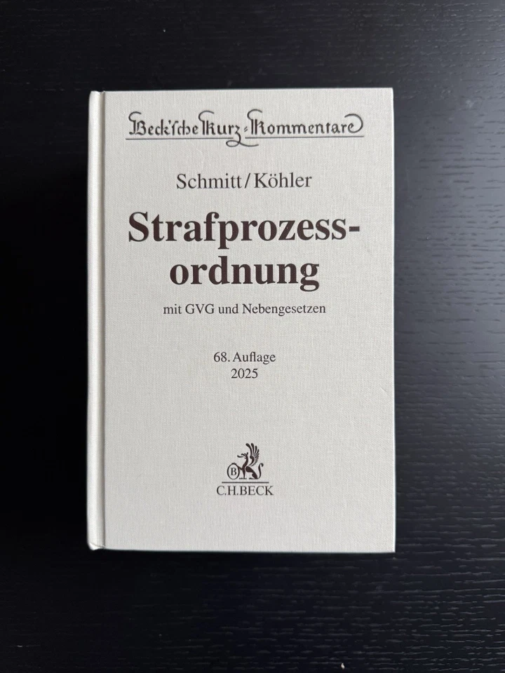 StPO-Kommentar, 68. Aufl. Meyer/Köhler 2025 - OHNE Markierung, Ex Bibl. - Bild 1 von 3