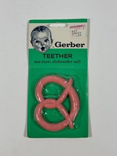 Vintage Gerber Baby Teether Model 6158 Pink Pretzel Infant Toy NOS NEW SEALED