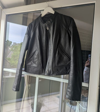 Pepe Jeans London Damen Biker-Lederjacke Schw...