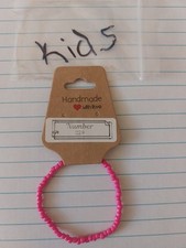 Handmade Pink Kids Bracelet , 3mm Glass Beads