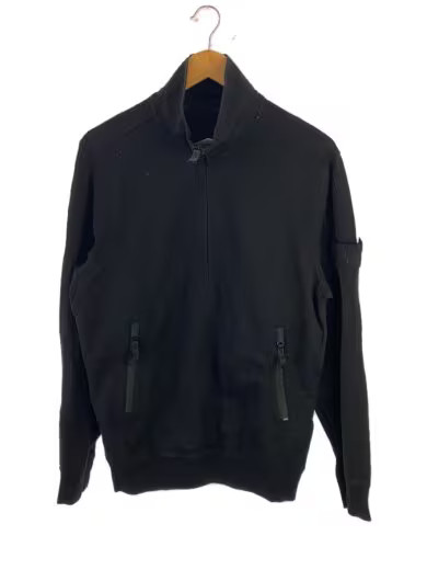 STONE ISLAND Ghost Half Zip Sweatshirt/ Size M/ Cotton/ Black/ Solid Color