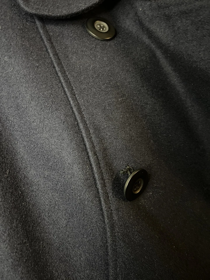 Chadwicks Coat Womens 14P Petite Navy Wool Blend Pea Coat Double Breasted Lined - Image 4 of 4