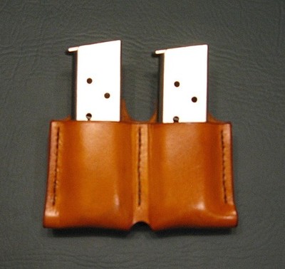 SASS, Wild Bunch,  1911  Double Mag pouch, Saddletan,  for 2.5'' belt, New