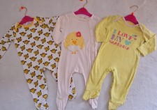 Debenhams George 3x Bundle Baby Girl Sleepsuits Sets 6/9 mths 