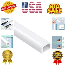 Wire Covers for 2 Cords, 68in 4X L17in Wire Hider on Wall Mounted, White Cord...