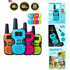 Walkie Talkies for Kids Long Range - 4 Pack Kid Walkie Talkies with Replaceab...