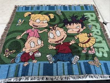 Vintage Rugrats Blanket Throw 2002 Nickelodeon Angelica Made In USA 50"x 60"