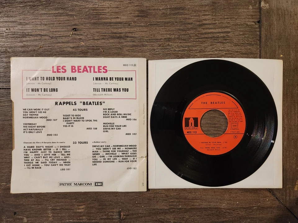 Les Beatles France EP 45 Help & I Want To Hold Your Hand Odeon MEO 112 113 P/S - Image 3 of 3