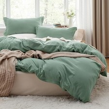 Sage Green Duvet Cover Queen Queen 90" x 90" 03 - Sage Green No Comforter 