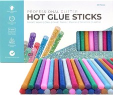 Colourful Hot Glitter Glue Sticks by Smith’s® | 7mm x 100mm | 50 Pack | Grade A 0.17 per stick