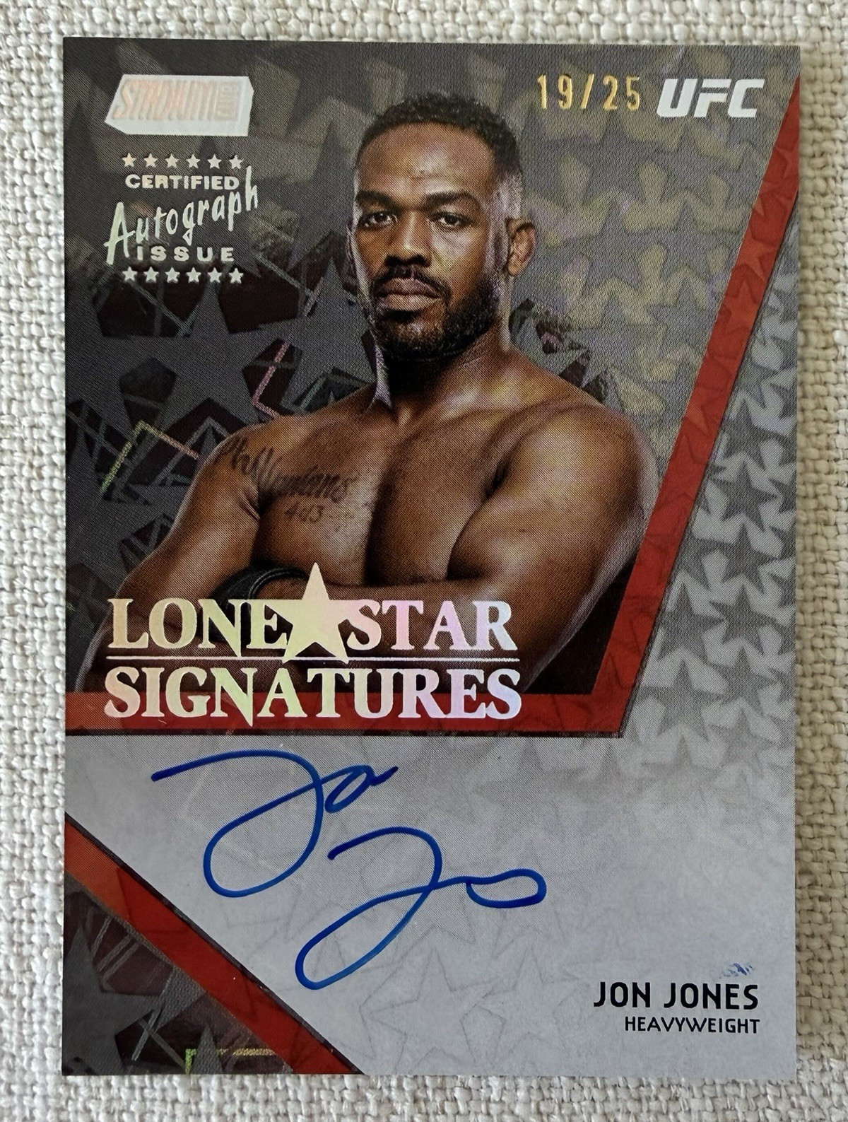 Topps 2025 Stadium Club UFC Jon Jones Lone Star Signatures Auto LSS-JJ /25