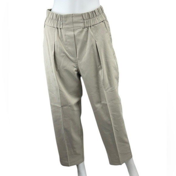 BROCHU WALKER Khaki Straight Leg Cropped Pants Size S L0507