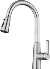 Brushed Nickel Kitchen Faucet Sink Faucet W/ Pull Down Sprayer Single Handle Bar