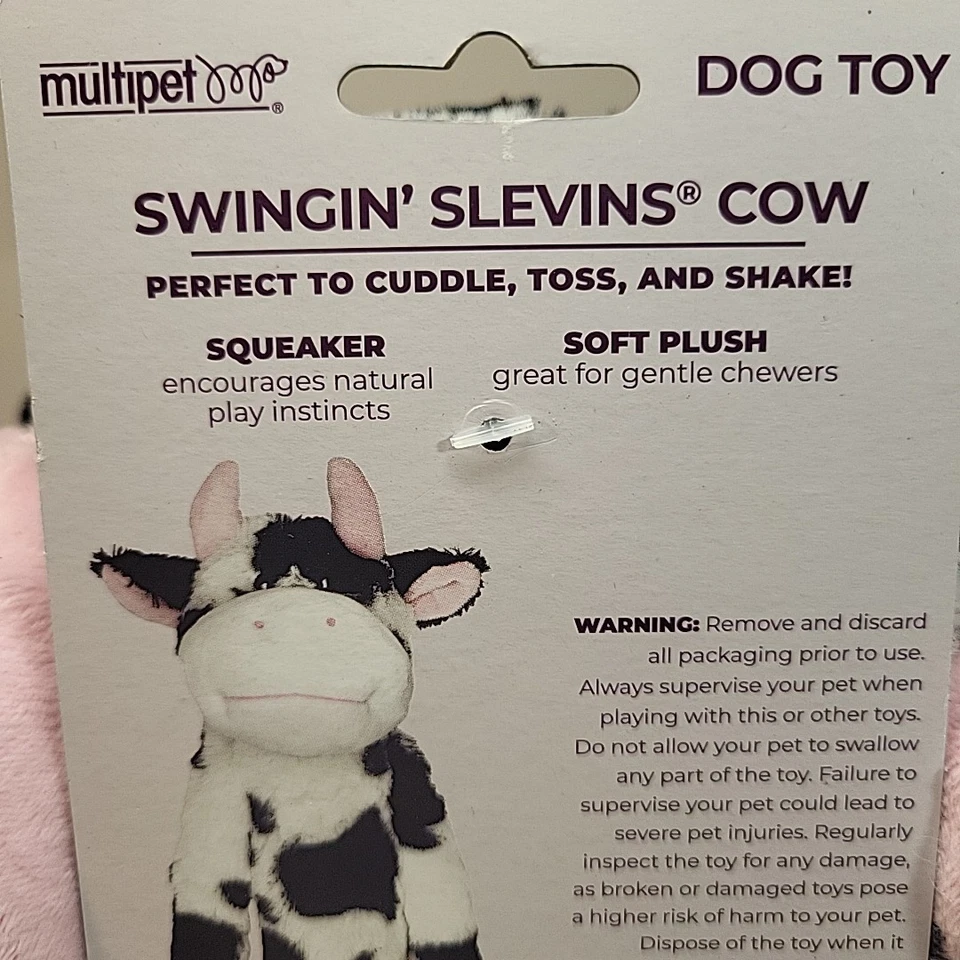 Multipet Swingin' Slevin Oversized Spotted Cow Squeaky Plush Dog Toy, XXL, 24 In - Image 3 of 4